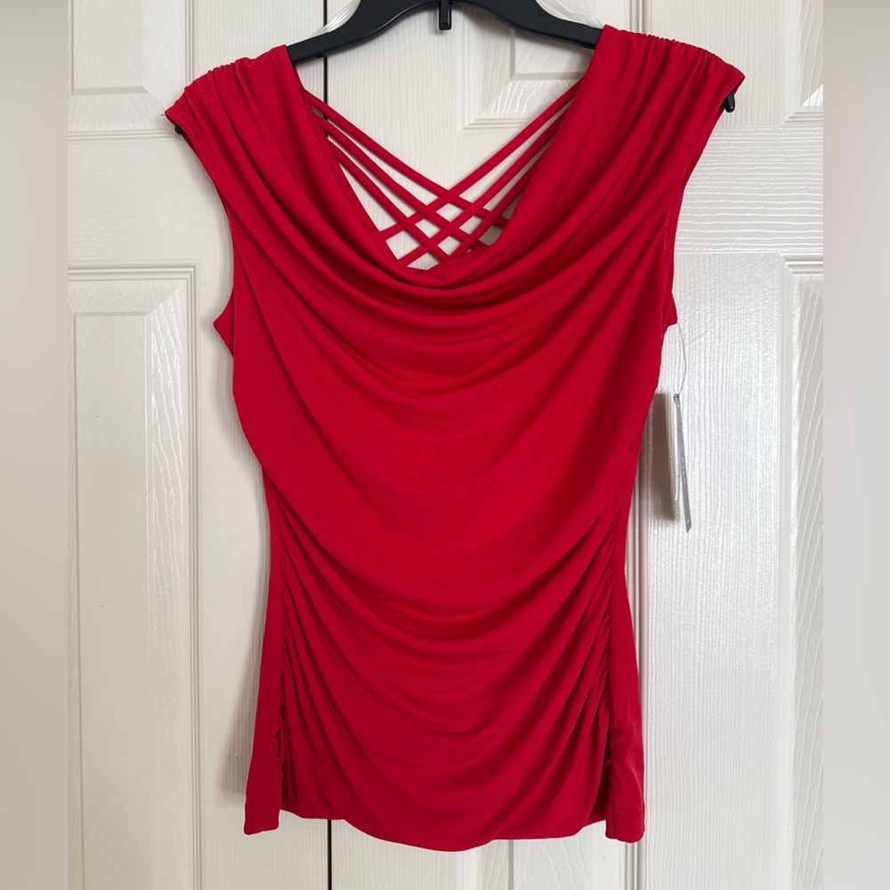 A BYER Red Sleeveless Cowl Neck Blouse Tank Top Size M/NWT $44.00
